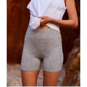 Free People Hang Time Biker Short Heather Grey